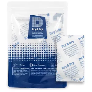 100 gram X 10 PK "Dry & Dry"High Quality Pure Reusable Silica Gel Packets - Picture 1 of 9
