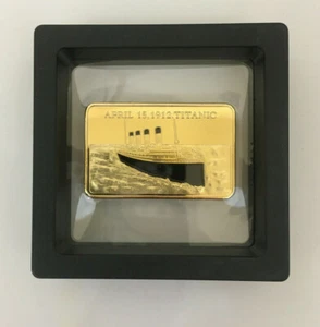Titanic Ship In Memory Fake Gold Bar with Display Case - Picture 1 of 7