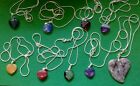  STERLING SILVER  AGATE PENDANTS AND 18 inch SNAKE CHAIN AND CLASP