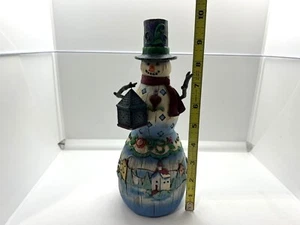 Jim Shore Snowman Figure Winter’s Light 2003 Heartwood Creek 10” #112253 - Picture 1 of 15