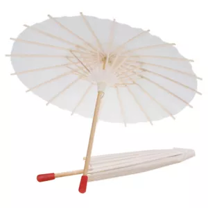 2 Stück Weißbuch Sonnenschirm Regenschirm Chinesisch Japanische Papier Regensch - Foto 1 di 10