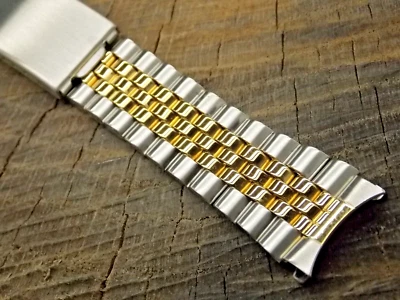 Hirsch Vintage Deployment Clsp Watch Band NOS Unused 2 Tone Stainless Steel 18mm - Image 1 of 4