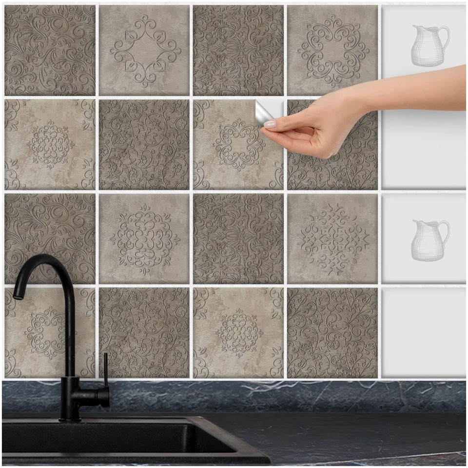 FoLIESEN Fliesenaufkleber für Küche und Bad - Fliesenfolie - Set Bergiola - Bild 1 von 4