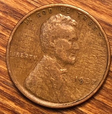 1937 Lincoln Wheat Cent Unique Eye Appeal Streaky Woody Improper Alloy Mix Error - Image 1 of 4