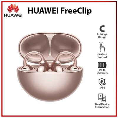 Huawei FreeClip GOLD HD Call Touch Control Clip-on Open Ear Earphone Earbuds - Image 1 of 4