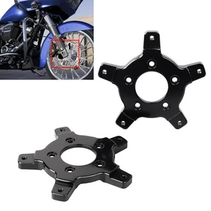 Black Brake Rotor Wheel Adapter W/Bolts Kit For Harley Touring Road King Glide - Picture 1 of 9