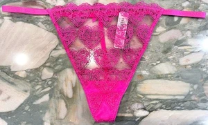 NEW Victoria Secret Very Sexy Heart Embroidery V-string - Fuchsia Frenzy - XL - Picture 1 of 4