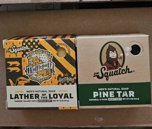 Lot Of 2 Variety Dr Squatch Soap Harry Potter Limited Editions And Pine Tar - Picture 1 of 5
