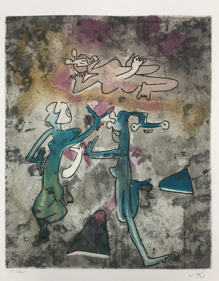Grabado aguatinta firmado a mano Roberto Matta sin título 8 de "Centre Noeuds" 1974 Foto 1 de 1
