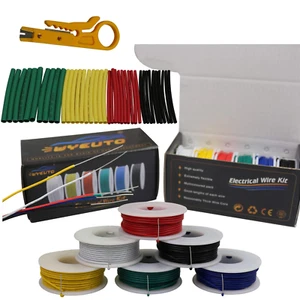 24 AWG Solide Drahtkern Anschlussdrähte - 6 verschiedene Farben Starthilfekabel 32,8 Fuß oder 10 - Bild 1 von 12