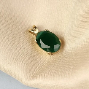 3.25Ct. Green Emerald Pendant Metal Emerald Pendant for Women and Men - Picture 1 of 2