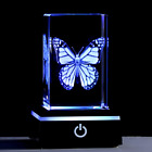 3D Kryształ trawiony motyl Prezenty dla kobiet, dekoracje motylkowe z lampą LED