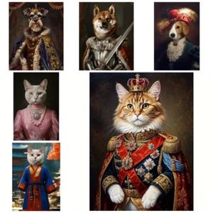 Personalisiertes Portrait Haustier Hund Katze Leinwand/einzigartiges Geschenk - Bild 1 von 23