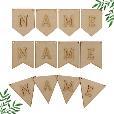 Personalised Wooden Bunting Make Your Own Bunting MDF with Letters 31 Design - Image 1 of 4