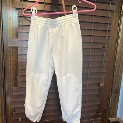 Pantalones de béisbol softbol blancos atléticos para bicicleta talla juvenil mediana cintura real 24-26 Foto 1 de 4