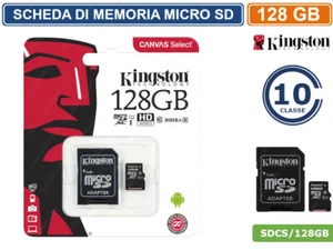 SCHEDA DI MEMORIA KINGSTON MEMORY CARD MICRO SD 128GB - UHS-I CLASSE 10 80MB/s - Foto 1 di 2
