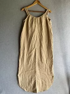 NWT Old Navy Women’s XS Sleeveless Shirred Dried Linen Beige Maxi Dress - Picture 1 of 9