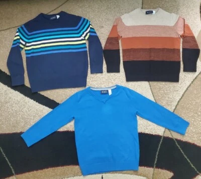 3X Suéteres Niños Azul/Marrón Rayas Lugar Infantil 100% Algodón Talla 5-6 años Foto 1 de 4