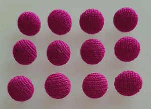 8 x 15mm Cerise Pink Fabric Covered Shank Buttons - FCB012 - Picture 1 of 1