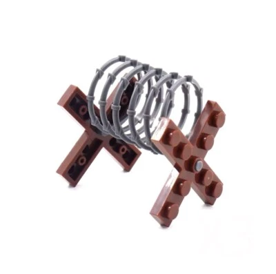 Juego de 4 bloques de construcción de alambre de púas con marco X del ejército militar de la Segunda Guerra Mundial Reino Unido Foto 1 de 4