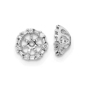 Real 14kt White Gold Diamond Earring Jackets - Picture 1 of 5
