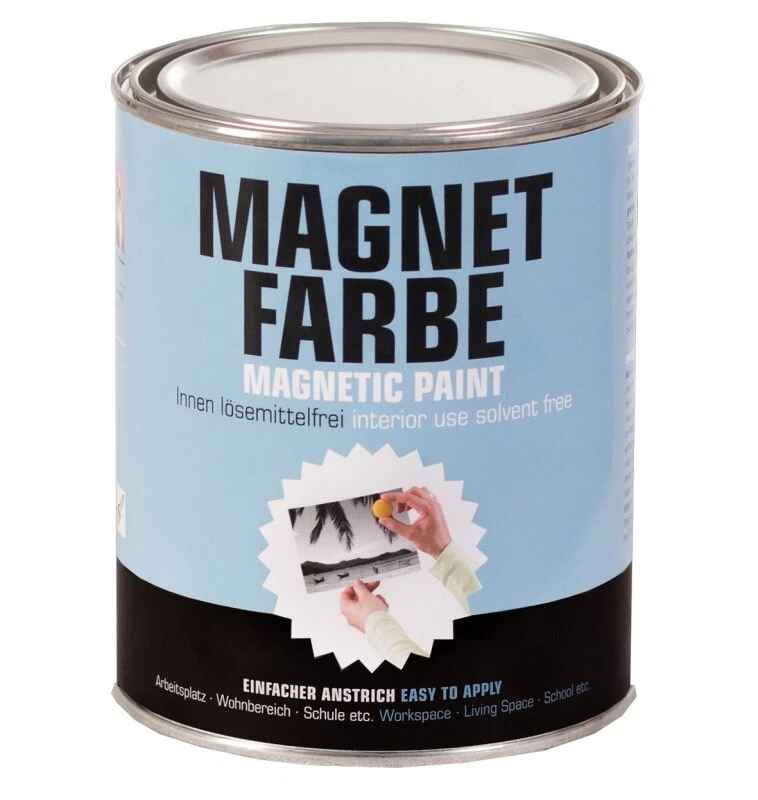 MILACOR Magnetfarbe Grau magnethaftende Wandfarbe Lösemittel frei Einfach 1L