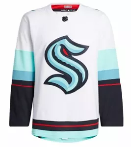 adidas Seattle Kraken Primegreen Men's Authentic Road White Jersey - Picture 1 of 3