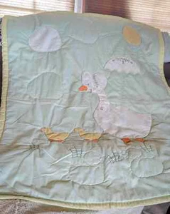 Vintage Baby Comforter Blanket Handmade Mother Goose Crib Quilt Nursery - Picture 1 of 7