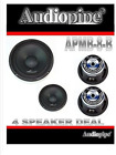 2 Pairs 8" 500W Full Range Loud Speakers Low Mid Range APMB-8-B