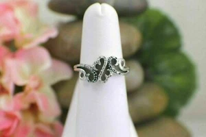 Valentine Gift 925 Silver Lab Created Jane Seymour Open Hearts Diamond Ring - Picture 1 of 4