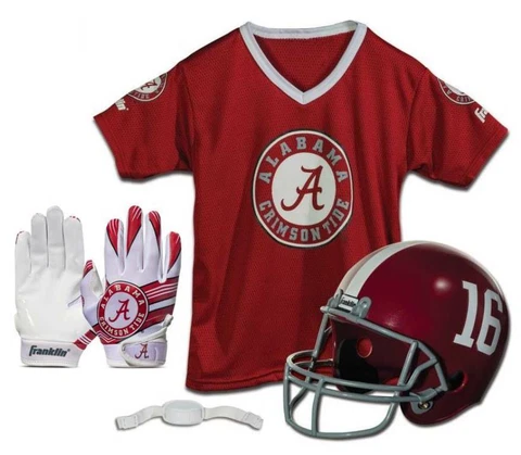 Alabama Crimson Tide Kids NCAA 3pc Uniform with Receiver Gloves, Ages 5-9 Cover