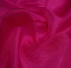 Fuchsia Tissue Organza Fabric Cloth Material for dresses , Craft,Art 1 YARD - Picture 1 of 3