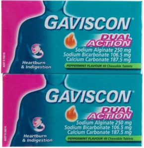 Gaviscon Dual Action Chewable Tablets 2 x 48 Count New - Picture 1 of 1