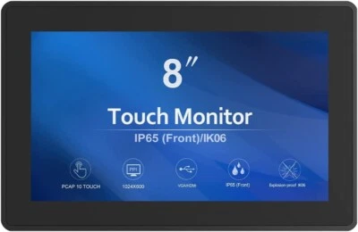 GreenTouch 8 Inch Touch Screen Monitor Open Frame Touch Monitor USB DVI VGA - Image 1 of 4