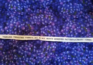 All-Over Deep Purple Grapes 4 yds - Picture 1 of 2