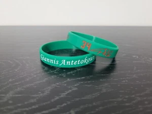 (2pc) Giannis Antetokounmp Signature Basketball Silicone Bracelets Bucks - Picture 1 of 1