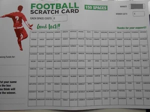 FUSSBALL RUBBELKARTEN - 150 SPACES - NUR 1 GEWINNER - 10ER SET - Bild 1 von 2