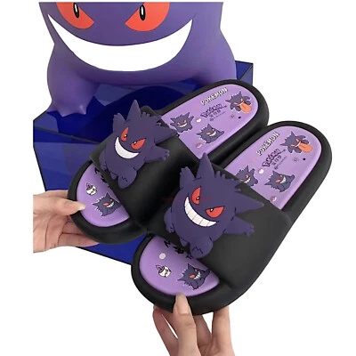 Gengar Pokemon 男式拖鞋防滑卡通动漫人字拖男女通用家用鞋 — 第 1/4 张图片