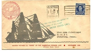 S.S. "Rapid" Maiden Voyage United States Lines Australia Dec. 15, 1945 - Picture 1 of 1