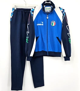 Conjunto de pantalones chaqueta de entrenamiento vintage de la selección nacional de fútbol de Italia diadora años 90 talla 50 - Imagen 1 de 17