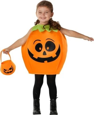 Kids Toddler Cute Pumpkin Costume + Bag Girls Boys Halloween Suit 3 - 9 yrs - Image 1 of 4