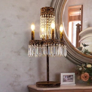 Tochic 26" Crystal Table Lamp For Living Room, Bedroom, Foyer, etc. (NIB) - Picture 1 of 9