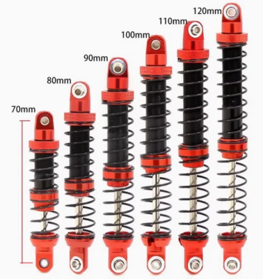 2x RC Stoßdämpfer Öldruckdämpfer Alu Federung 75mm-125mm verstellbar Truck Buggy - Bild 1 von 4