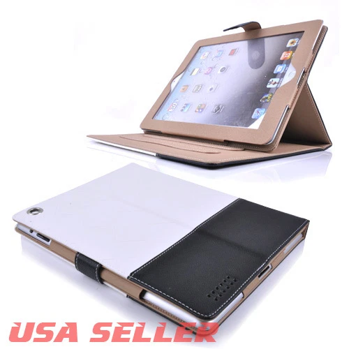 iPad 2/3/4 豪华麂皮绒聚氨脂合成革翻盖智能保护壳 保护套 自动睡眠唤醒 — 第 1/1 张图片