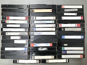 BOX#1 — 44 USED BLANK VHS TAPE LOT — SELLING 25 YEAR COLLECTION movies sport ads - Picture 1 of 15