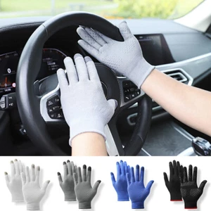 Anti-Slip Gloves Unisex UV Sun Protection Driving Touch Screen Mittens Summer - Picture 1 of 13