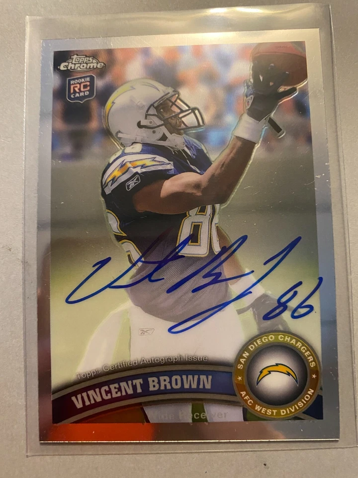 A15,630 - 2011 Topps Chrome Rookie Autographs #42 Vincent Brown - Image 1 of 1