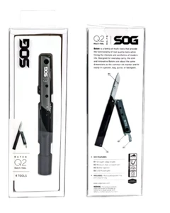 SOG BATON Q2 4 in 1 Multi-Tool Pen Small Folding Tools Grey Anodized - Picture 1 of 7