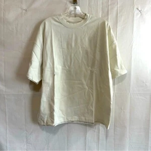 Blanks Collection Herren Oversized Boxy T-Shirt in Vintage Weiß (Creme) Med - Bild 1 von 7