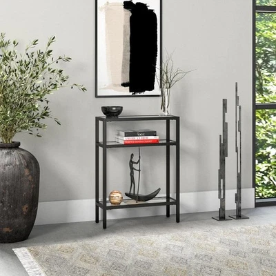 Meyer&Cross Sivil 22 in. Blackened Bronze Rectangle Glass Console Table - Image 1 of 4